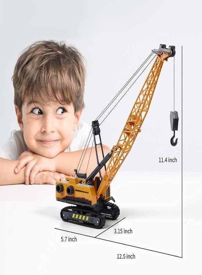 KIDDOVATE Unbreakable Friction Power Crane Toy with 360 Degree Rotating Towing Cable - Pull Back Construction Truck for 3+ Years Old Kids Boys Girls - Long Crane (601-06) - Image 2